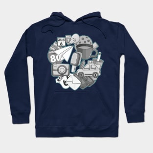 Cute Travel Grey Doodle Hoodie